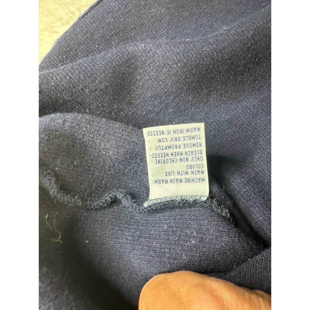Polo Ralph Lauren Mens Navy Blue 100% Cotton Quarter Zip Pullover Sweater Large